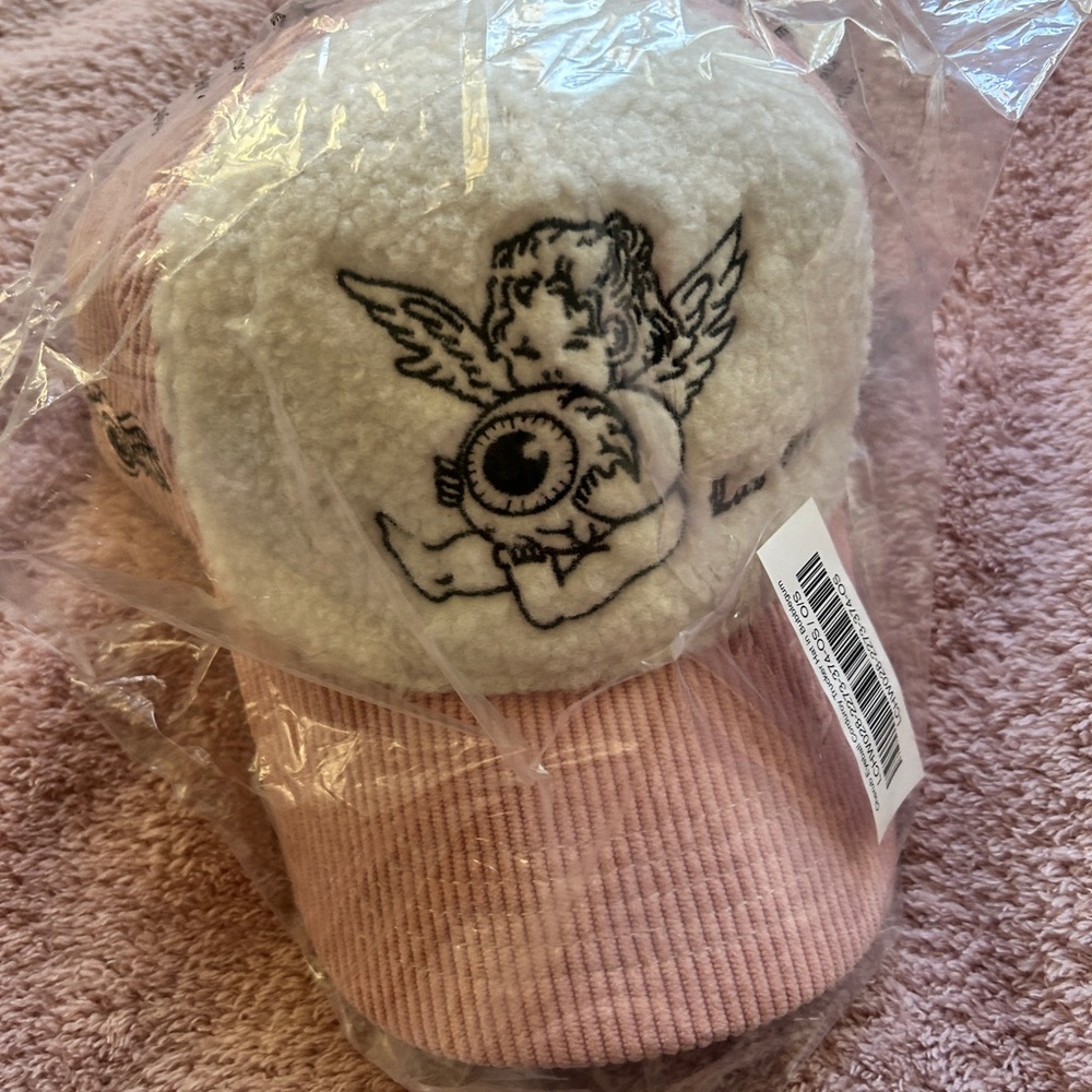 Darc Sport x Von Dutch Vegas Exclusive: Pink/Cream Plush Corduroy Cap w Cherub